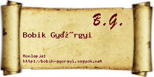 Bobik Györgyi névjegykártya